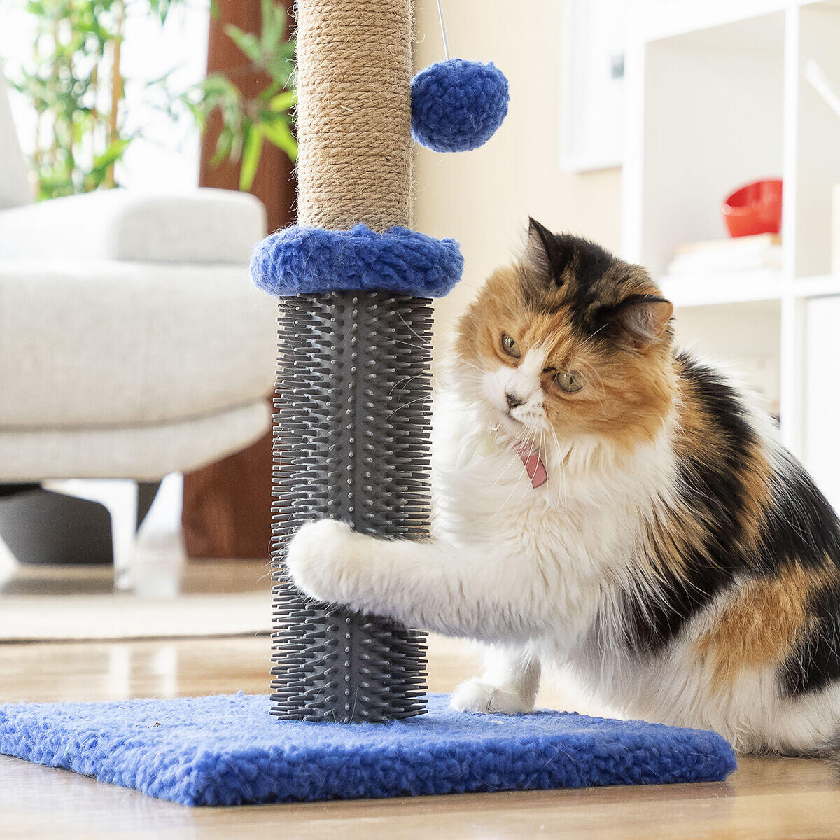 Miausage InnovaGoods Massage-Kratzbaum mit Ball für Katzen